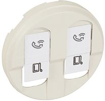 Лицевая панель Legrand Celiane для 2-м. розетки RJ45+RJ45 слоновая кость картинка